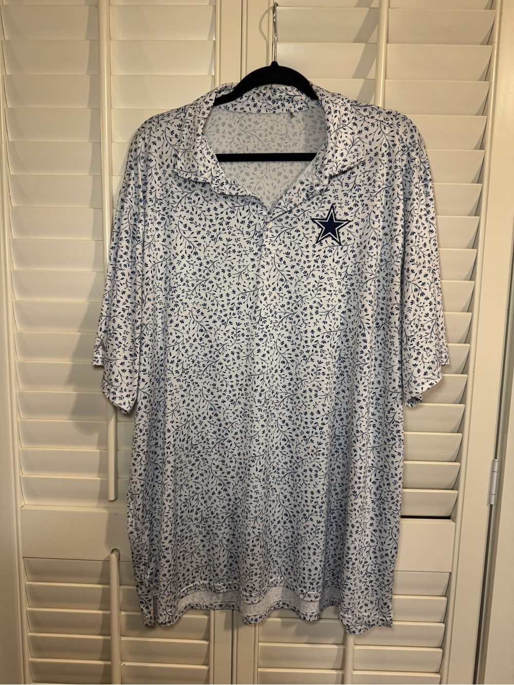 Antigua White & Navy Floral Men's Polo